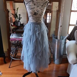 Elegant Light Blue Tulle Skirt